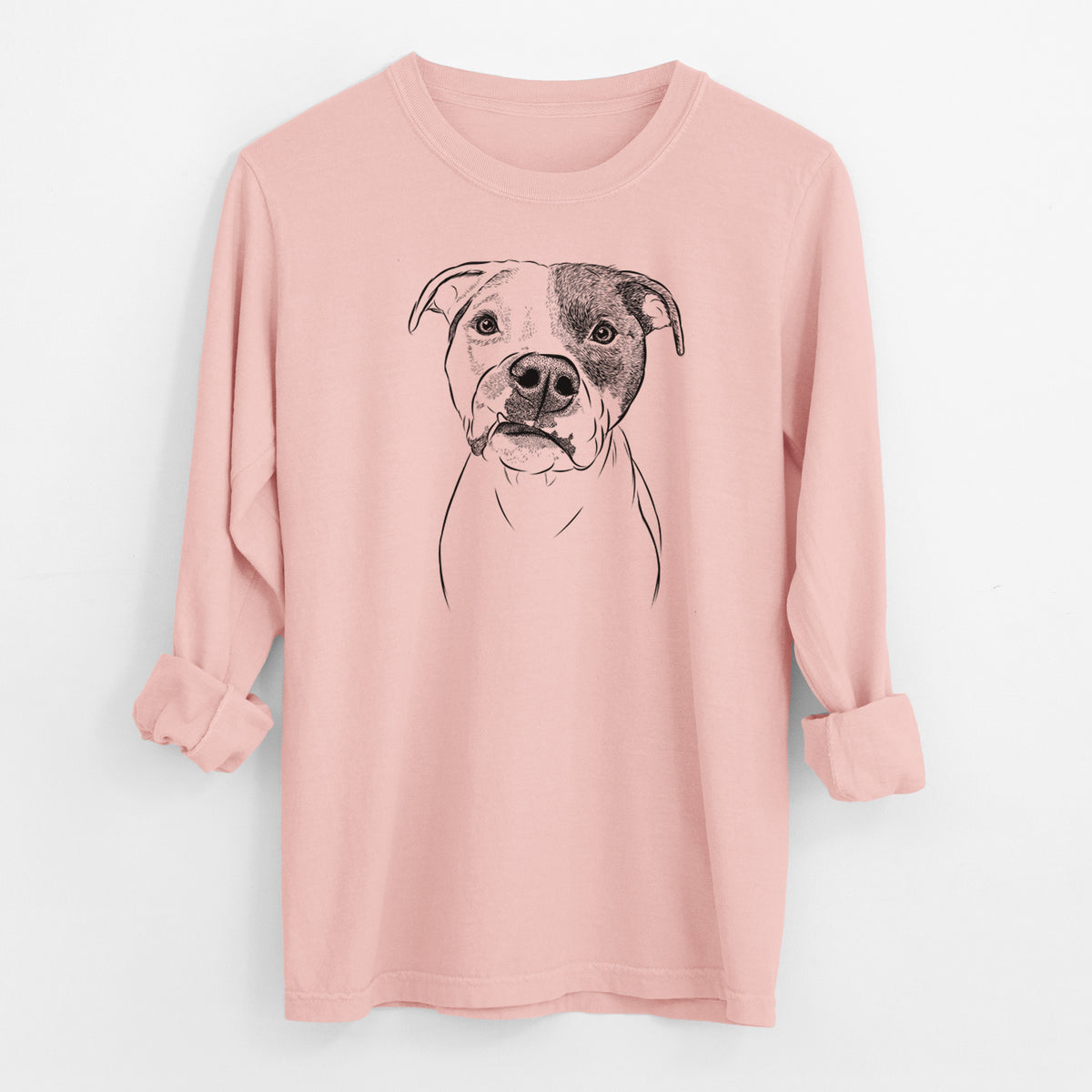 Bare Dexter the Pitbull - Men's Heavyweight 100% Cotton Long Sleeve