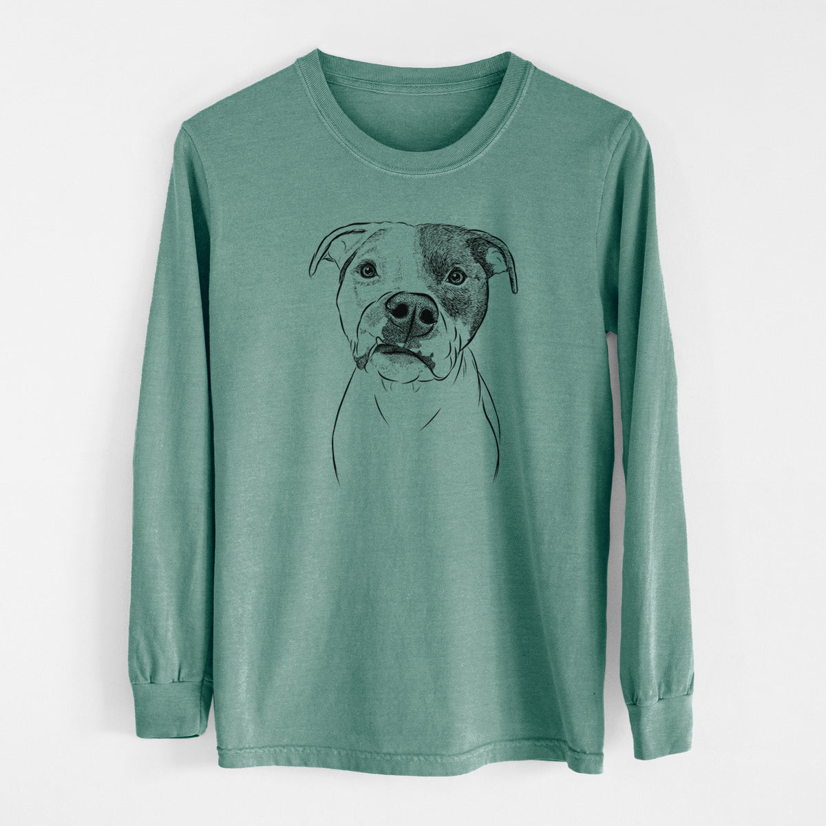 Bare Dexter the Pitbull - Men's Heavyweight 100% Cotton Long Sleeve