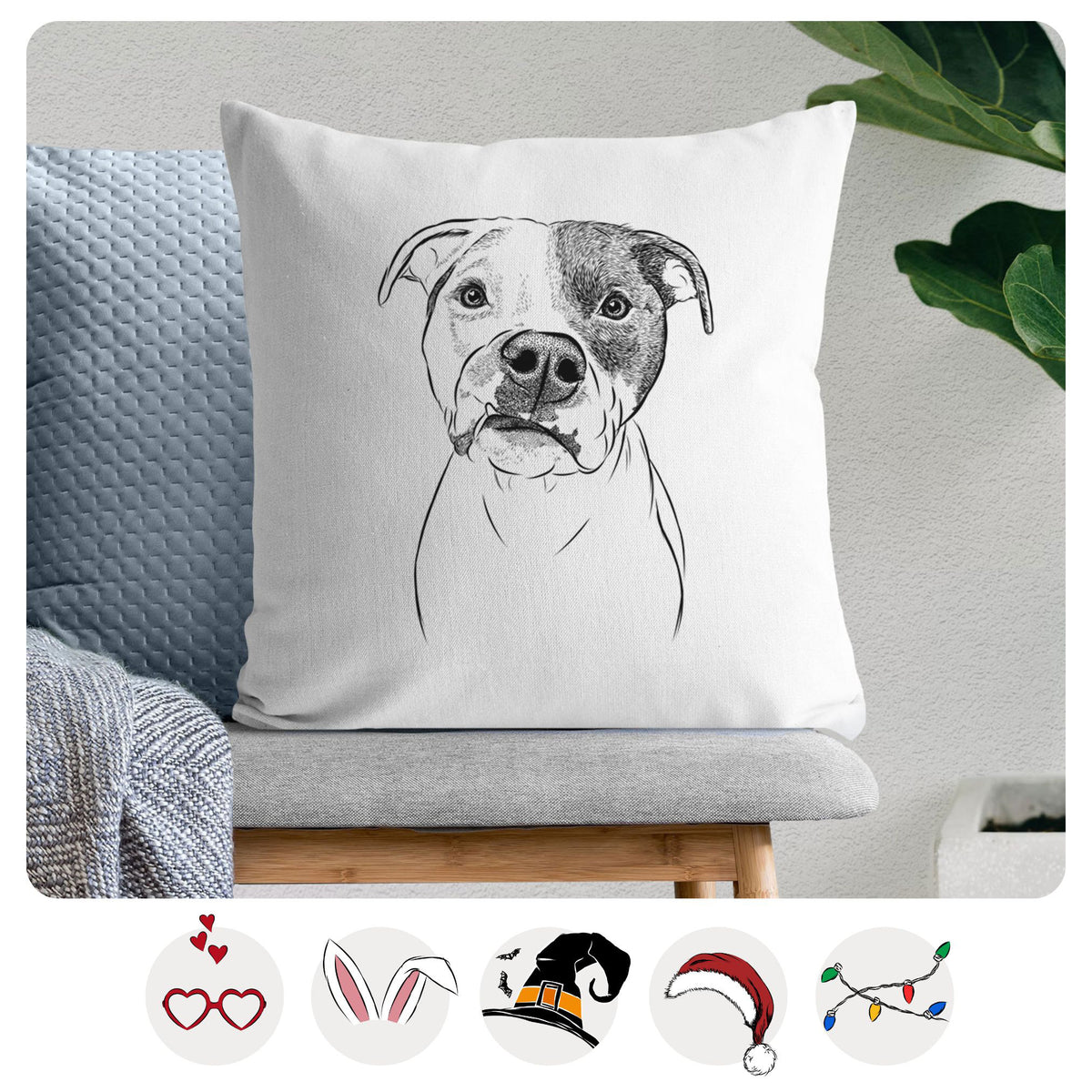 Dexter the Pitbull - Throw Pillow Cover