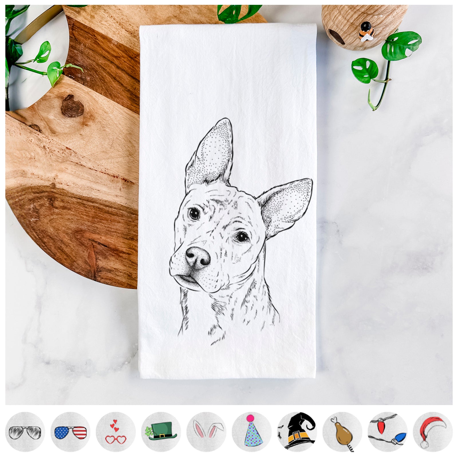 Diesel the Mixed Breed Tea Towel