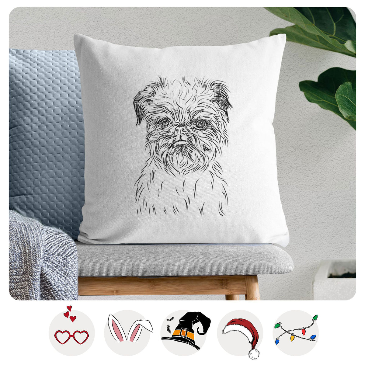 Digby the Brussels Griffon - Throw Pillow Cover