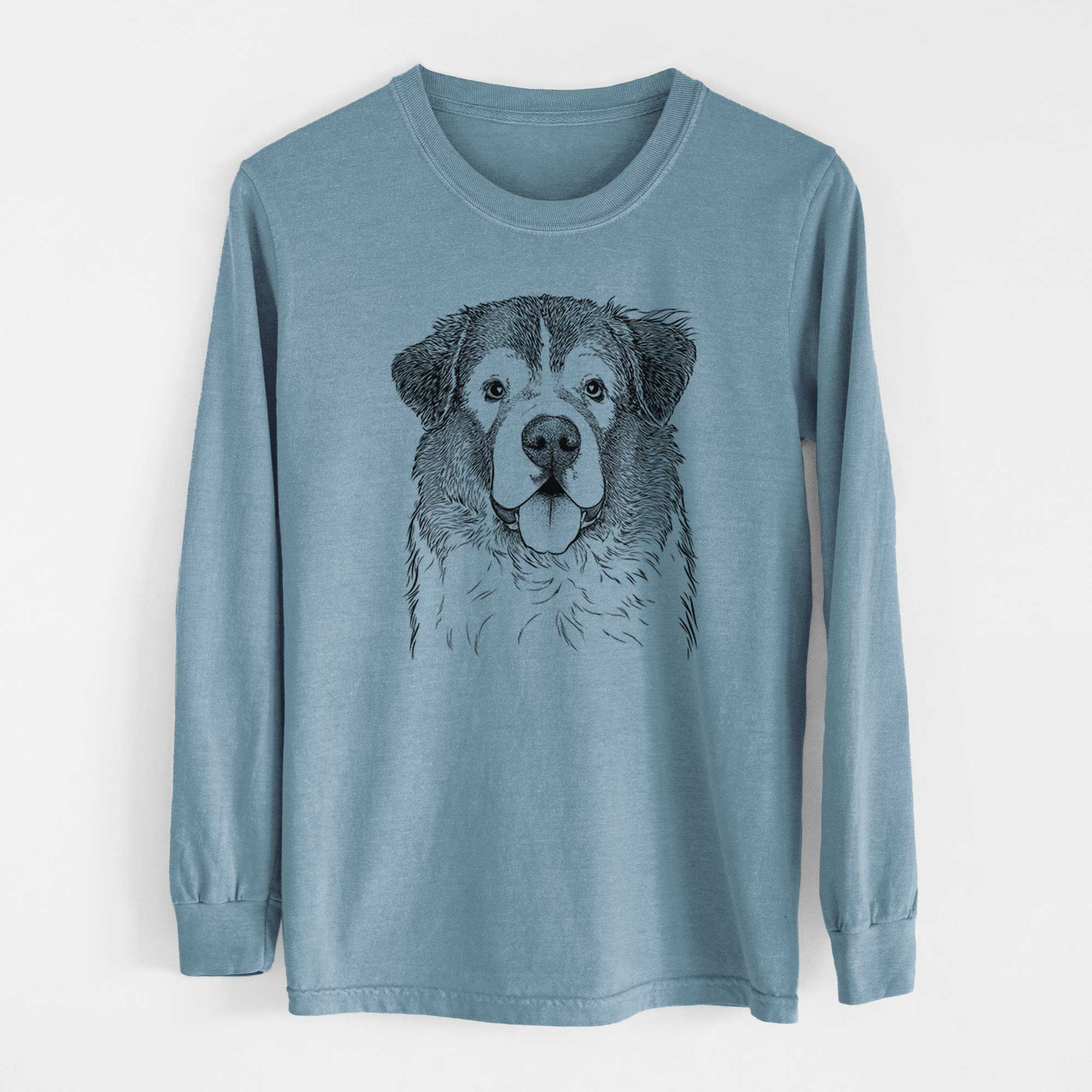 Bare Dilly the Saint Bernard - Men's Heavyweight 100% Cotton Long Sleeve