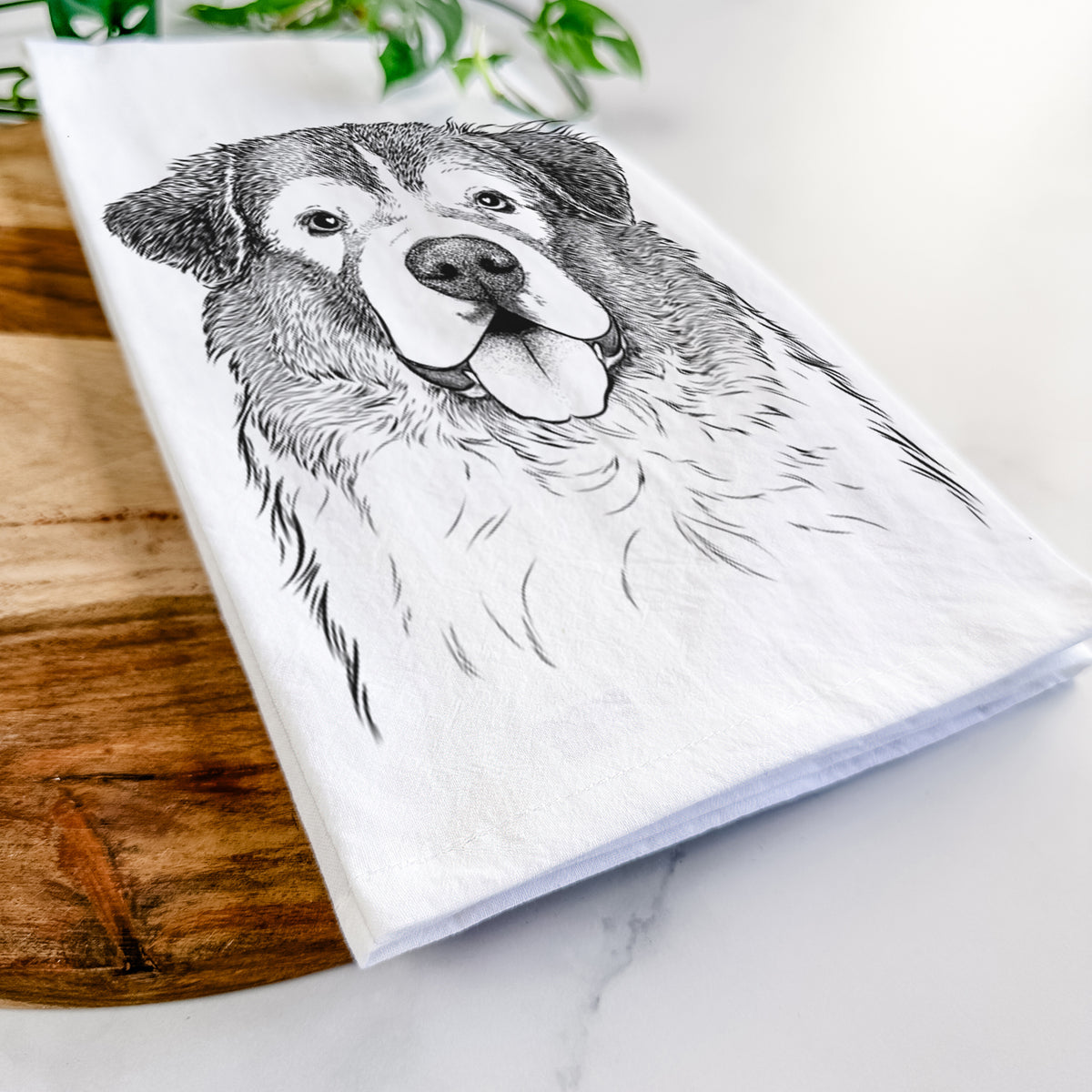 Dilly the Saint Bernard Tea Towel