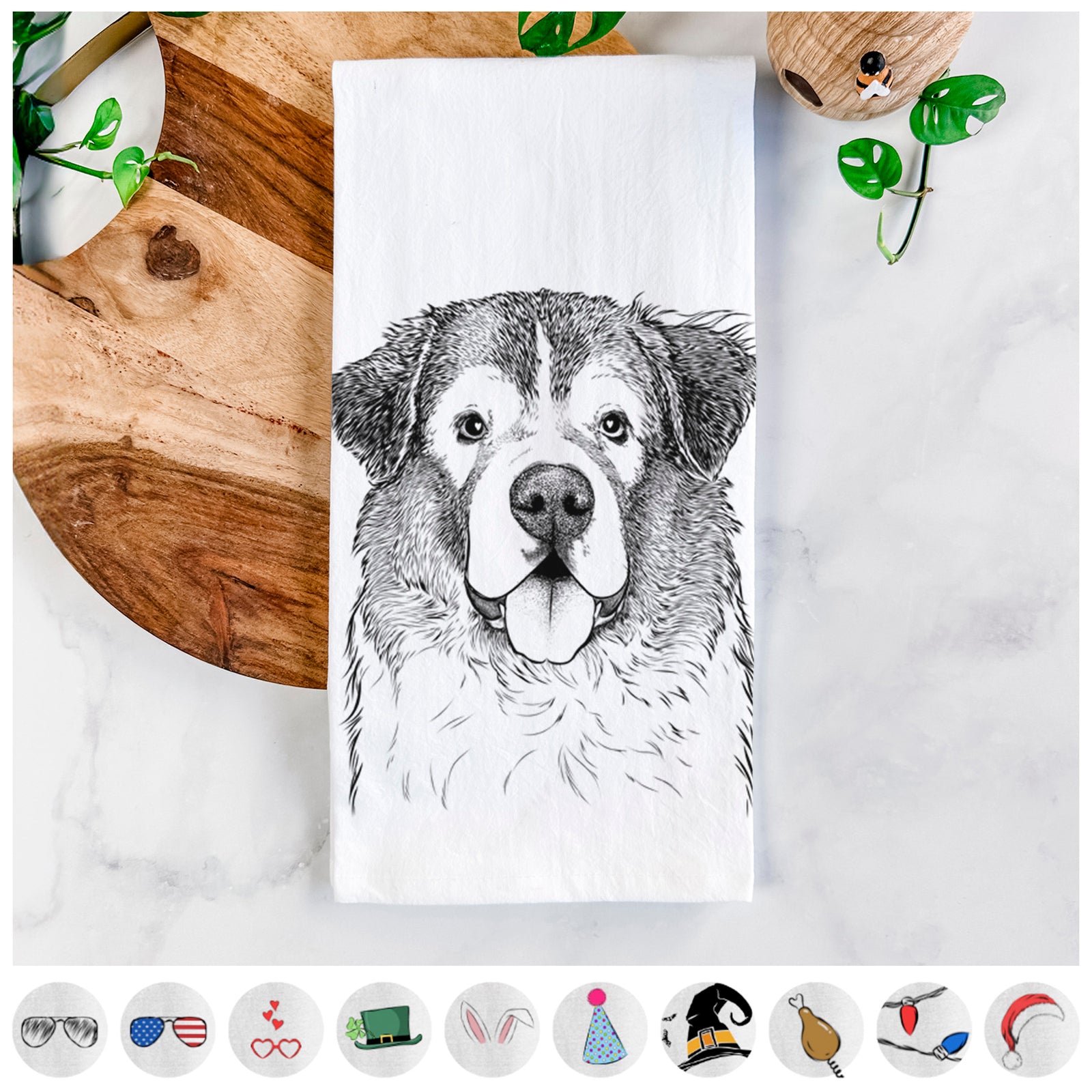Dilly the Saint Bernard Tea Towel