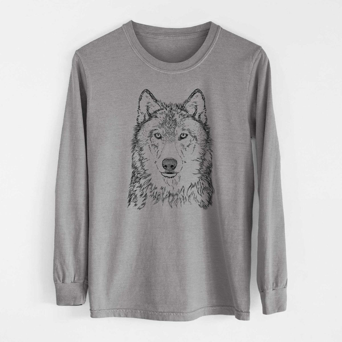 Bare Django the Grey Wolf - Men's Heavyweight 100% Cotton Long Sleeve