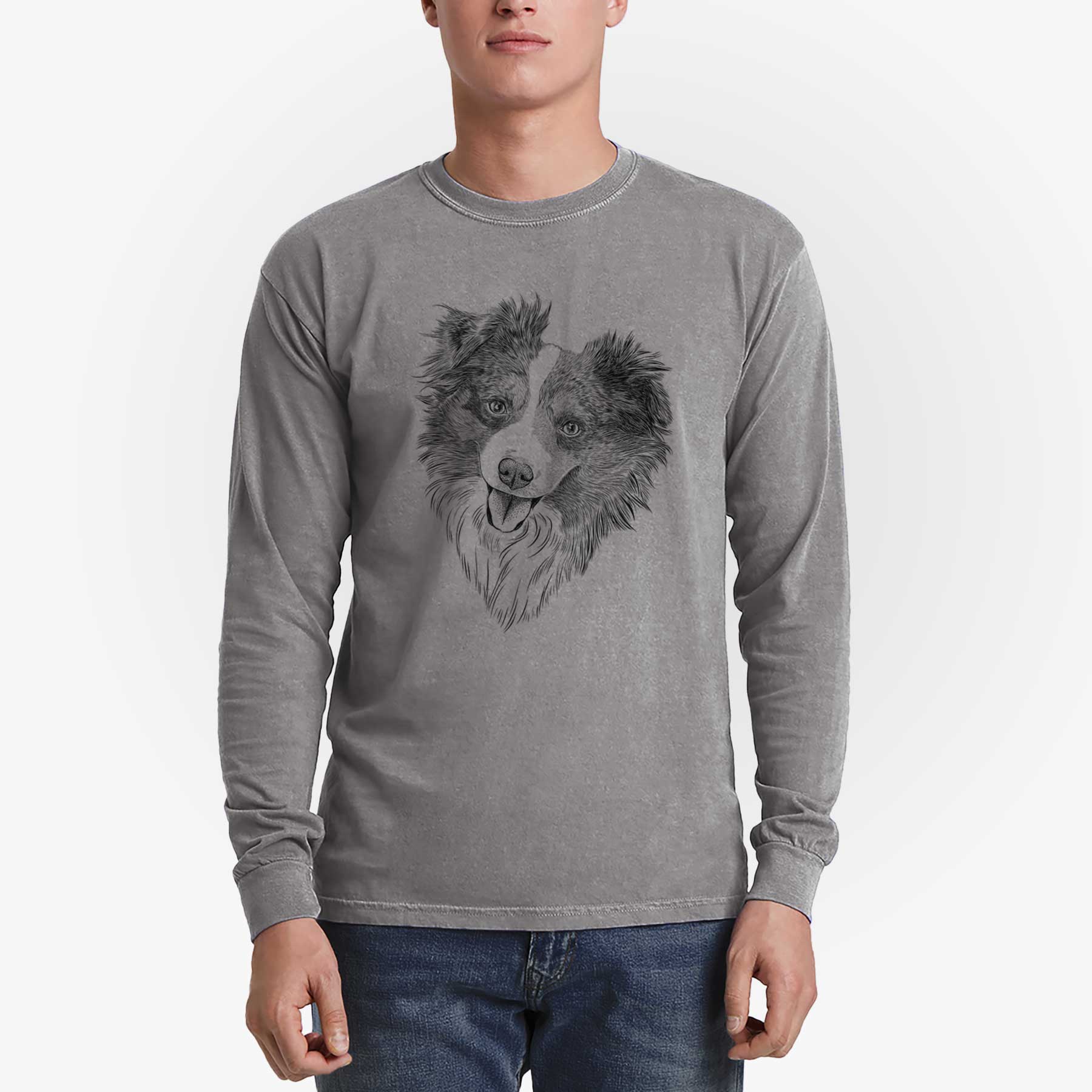 Bare Doc the Mini Aussie - Men's Heavyweight 100% Cotton Long Sleeve