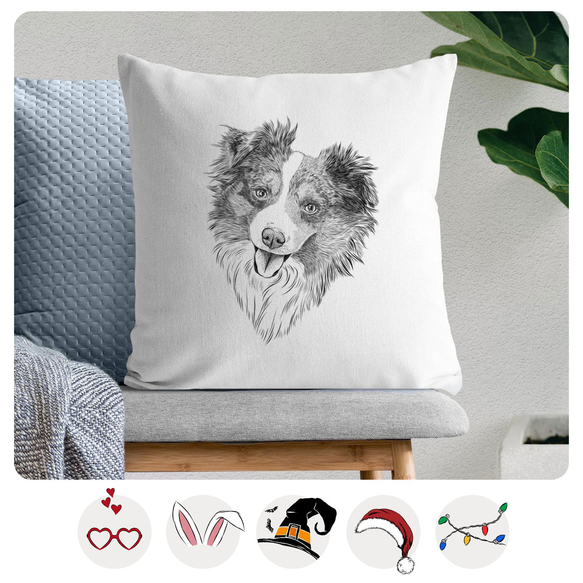 Doc the Mini Aussie - Throw Pillow Cover