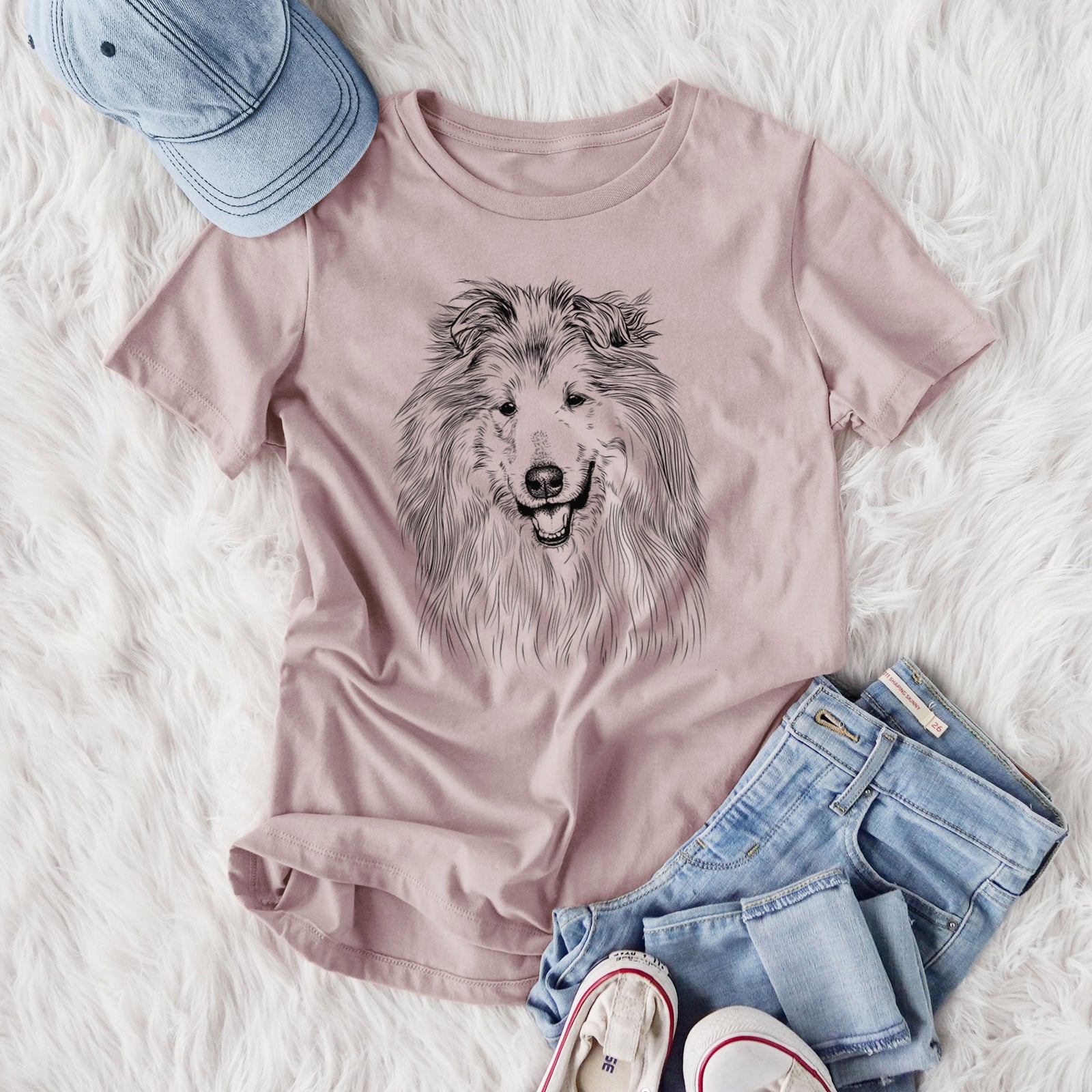 Bare Donnan the Rough Collie - Women's Lightweight Relaxed Fit 100% Cotton Crewneck