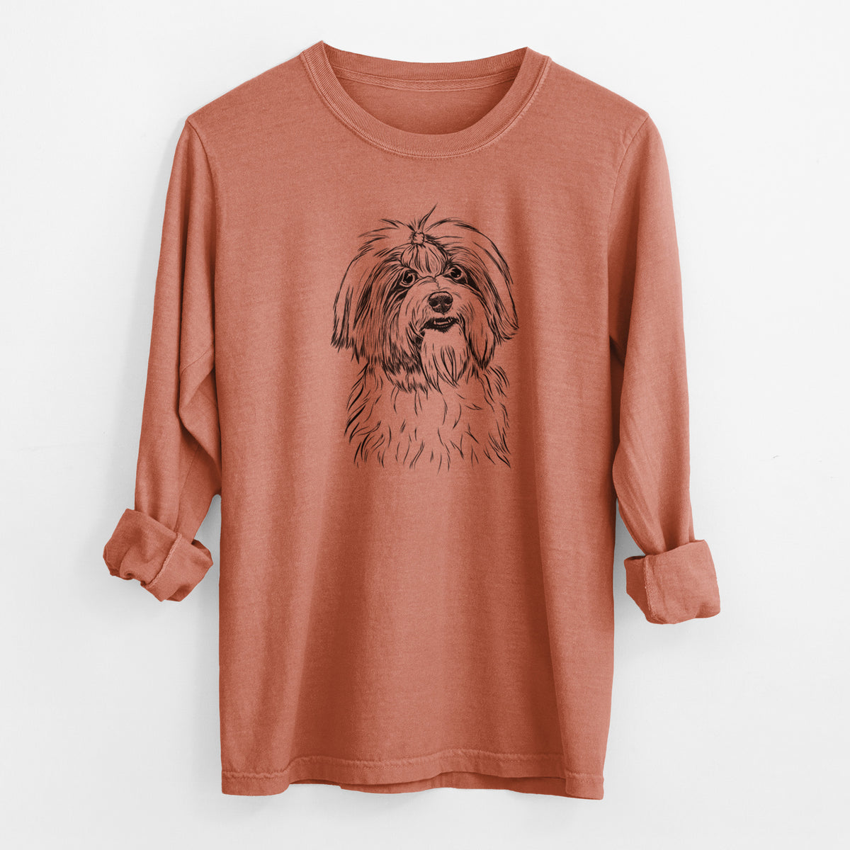 Bare Dooley the Havanese - Men's Heavyweight 100% Cotton Long Sleeve