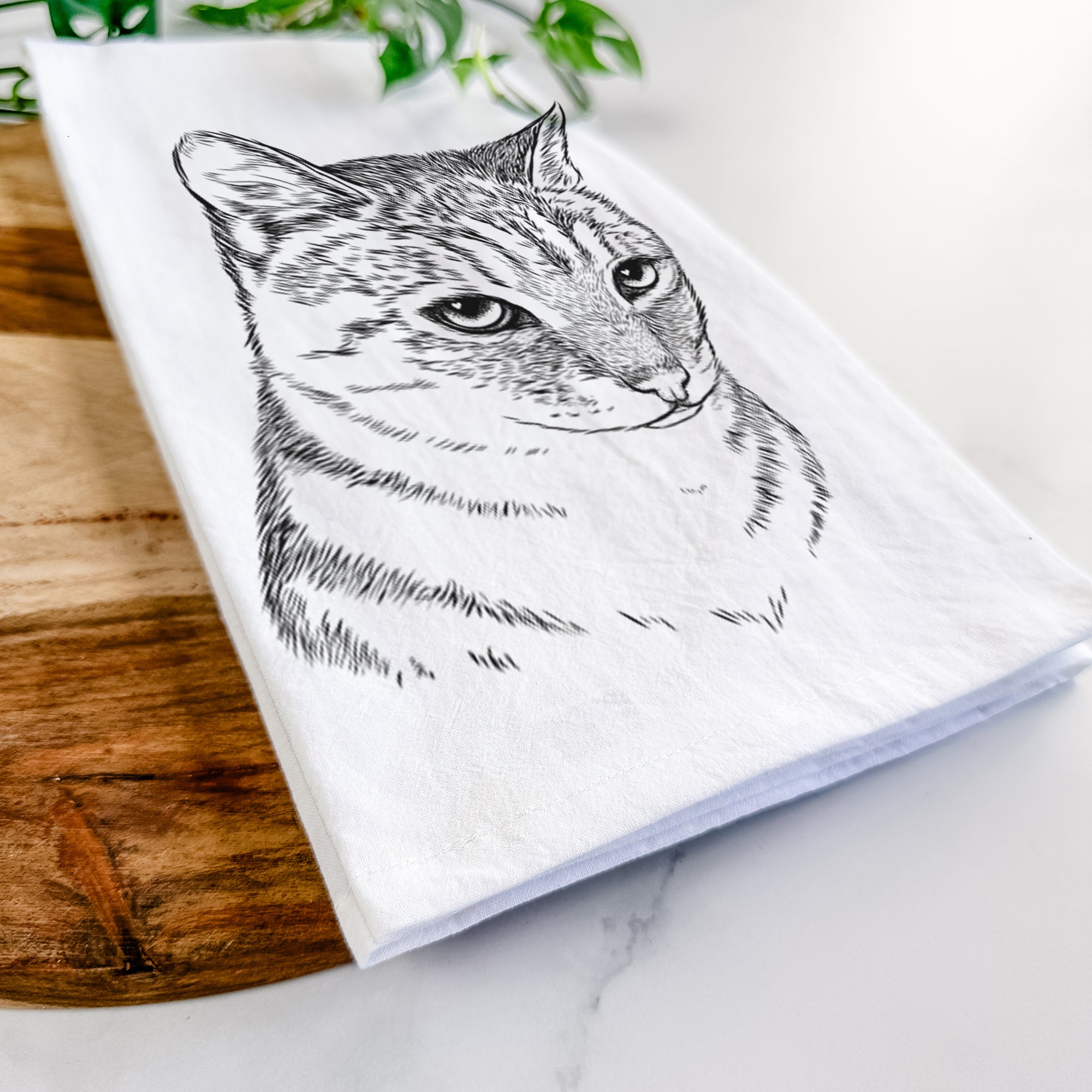 Dora the Tabby Cat Tea Towel