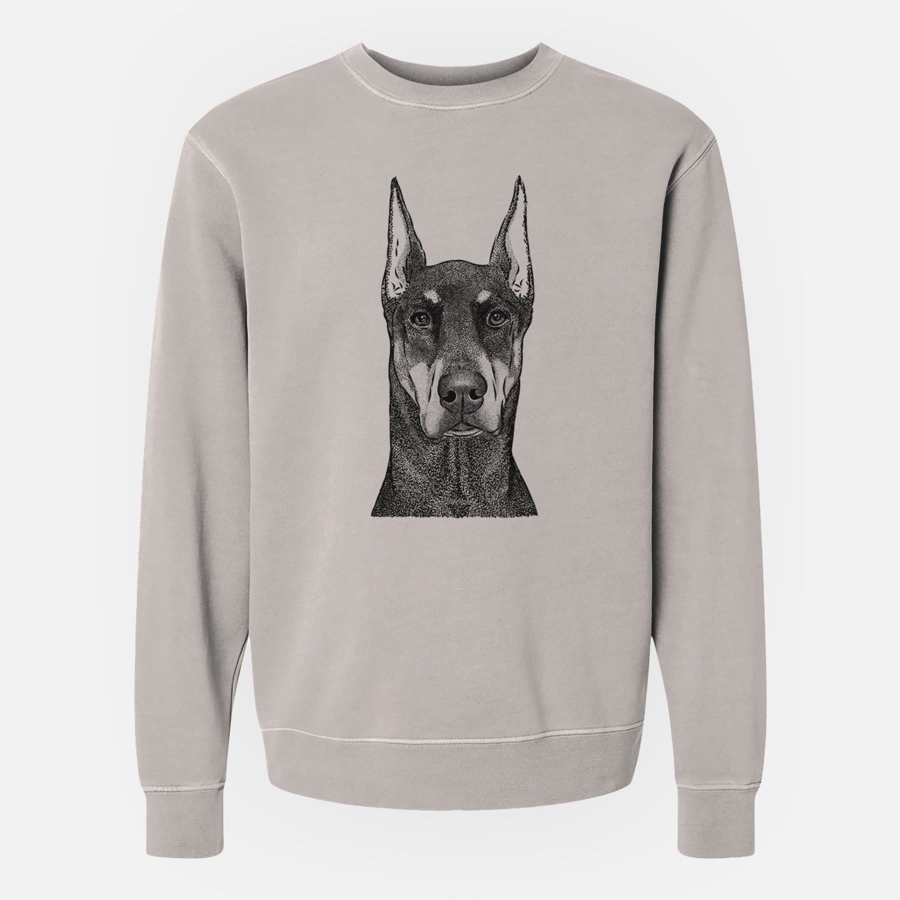 Bare Drake the Doberman Pinscher - Unisex Pigment Dyed Crew Sweatshirt