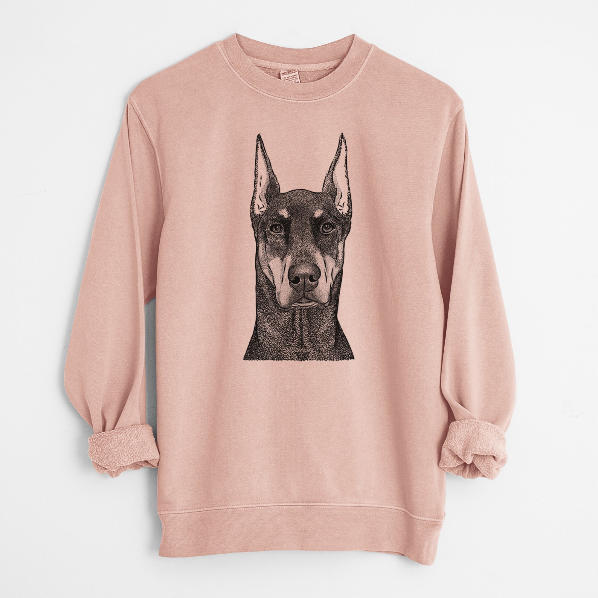 Bare Drake the Doberman Pinscher - Unisex Pigment Dyed Crew Sweatshirt