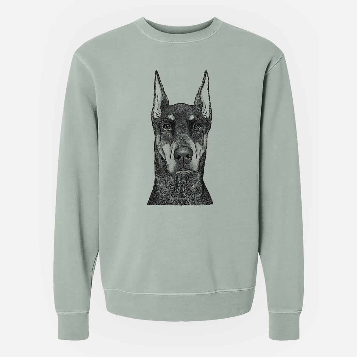 Bare Drake the Doberman Pinscher - Unisex Pigment Dyed Crew Sweatshirt
