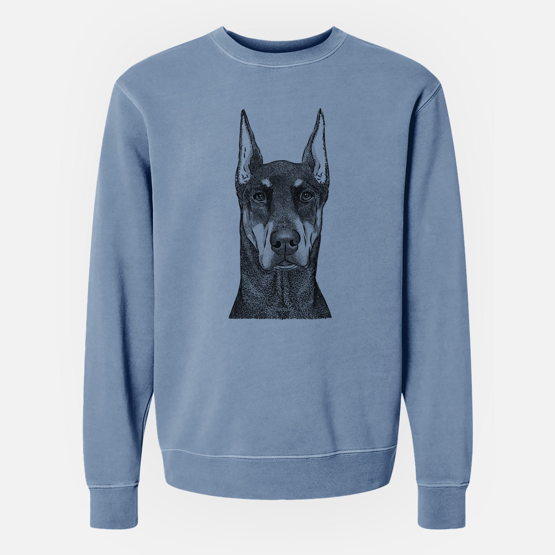 Bare Drake the Doberman Pinscher - Unisex Pigment Dyed Crew Sweatshirt