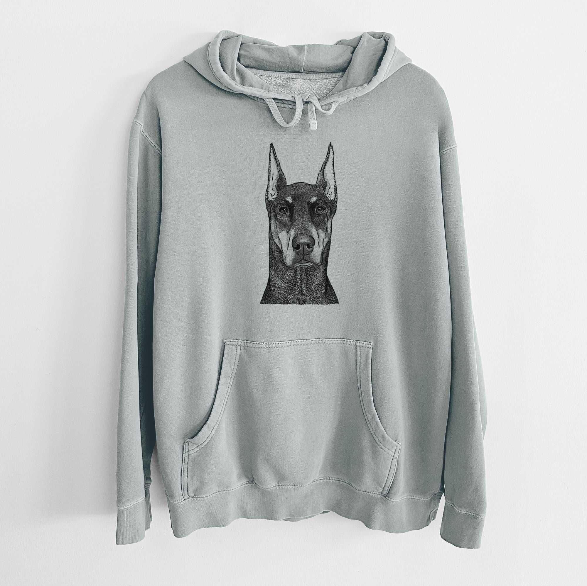 Bare Drake the Doberman Pinscher - Unisex Pigment Dyed Hoodie