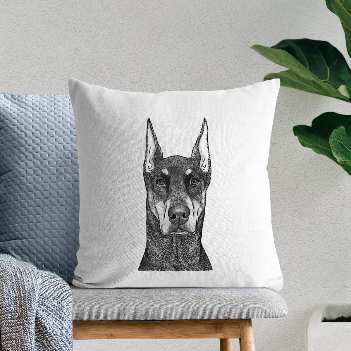 Drake the Doberman Pinscher - Throw Pillow Cover