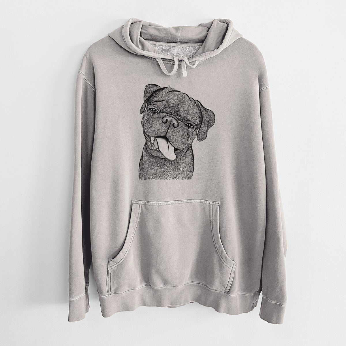 Bare Dudley Danger the Pug - Unisex Pigment Dyed Hoodie