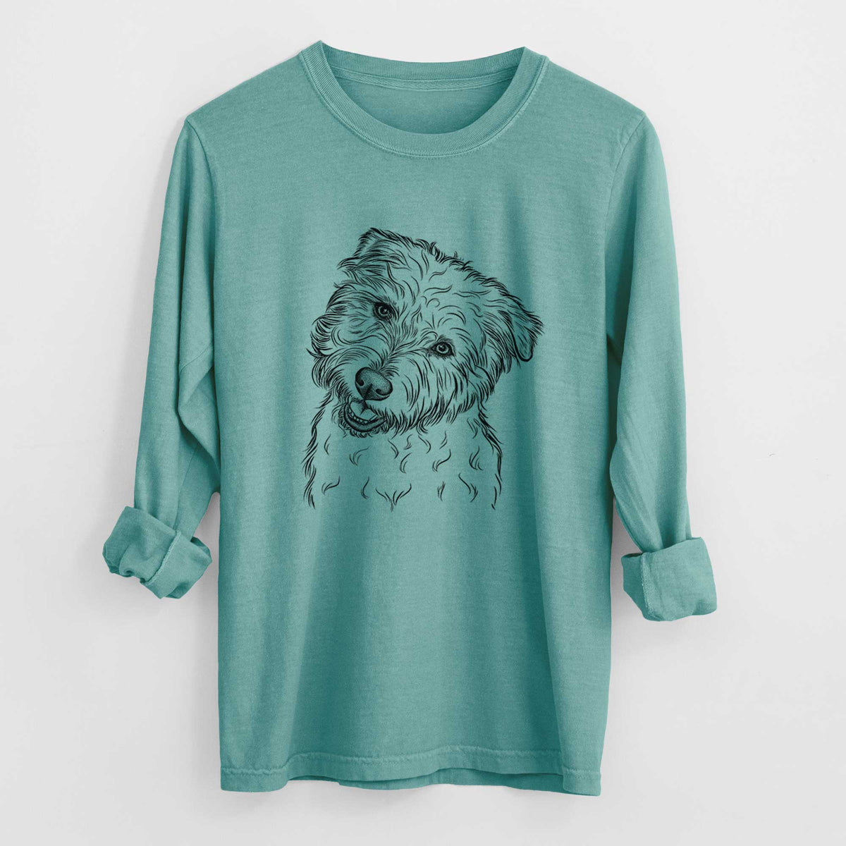 Bare Duffy the Glen of Imaal Terrier - Men&#39;s Heavyweight 100% Cotton Long Sleeve