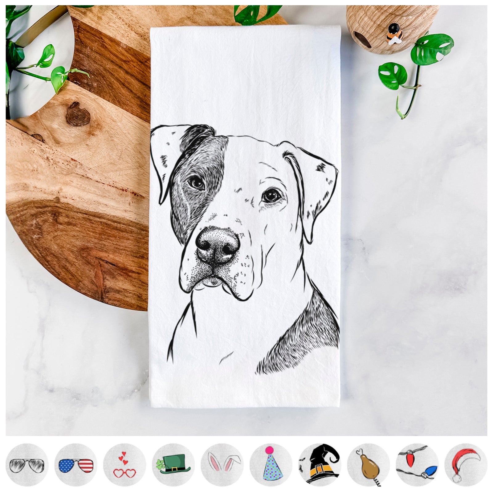 Duke the American Staffordshire Terrier Mix Tea Towel