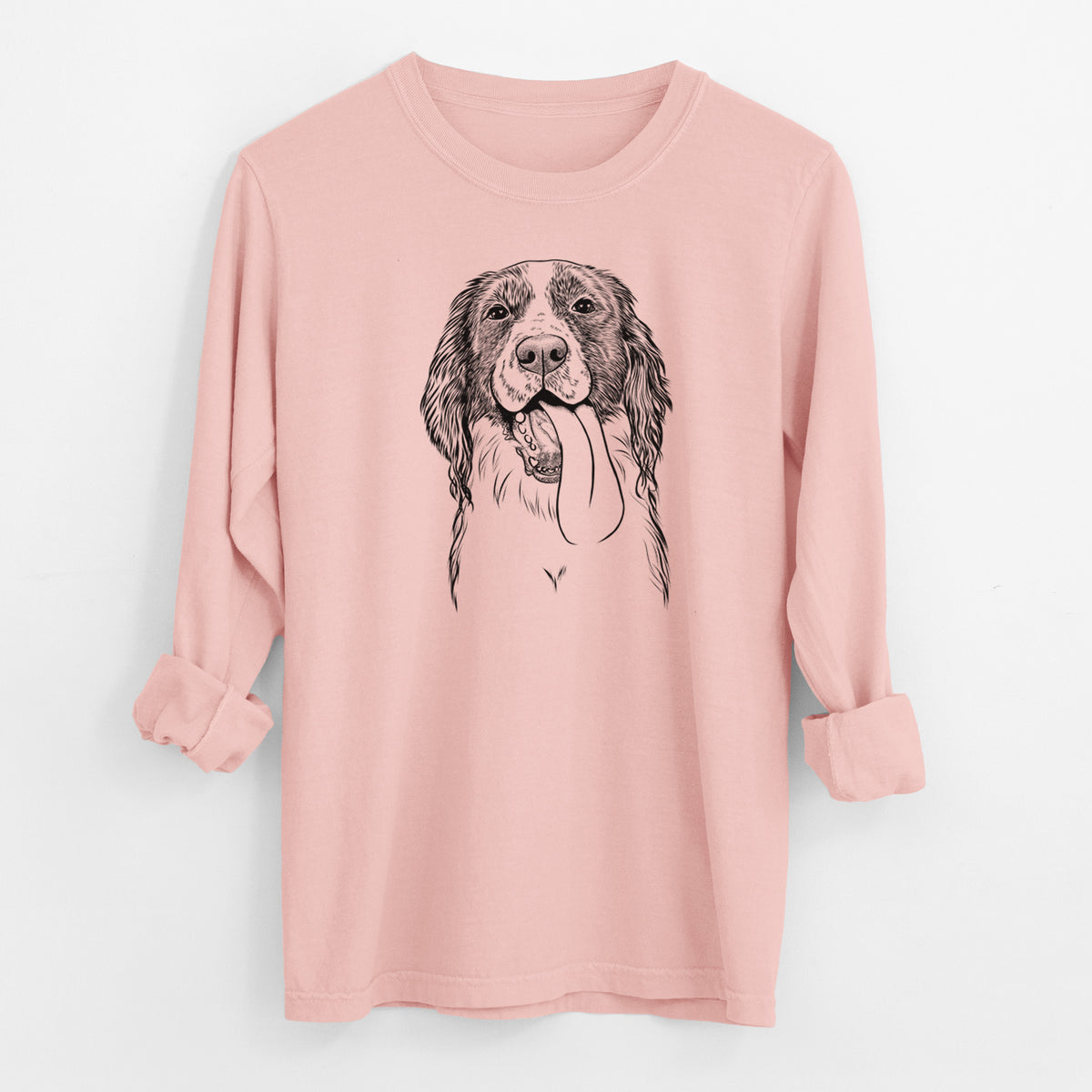 Bare Duke the English Springer Spaniel - Men's Heavyweight 100% Cotton Long Sleeve