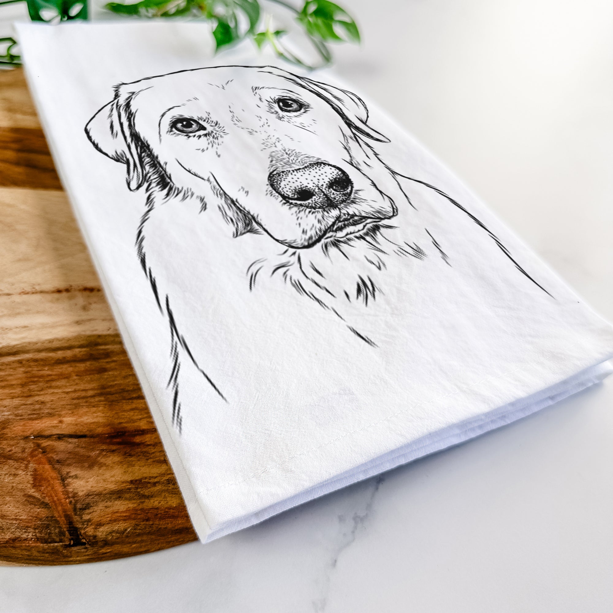 Duke the Yellow Lab Tea Towel