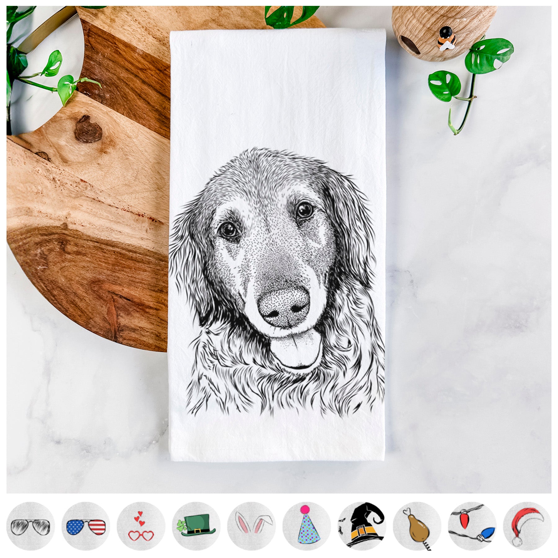 Duncan the Golden Retriever Tea Towel