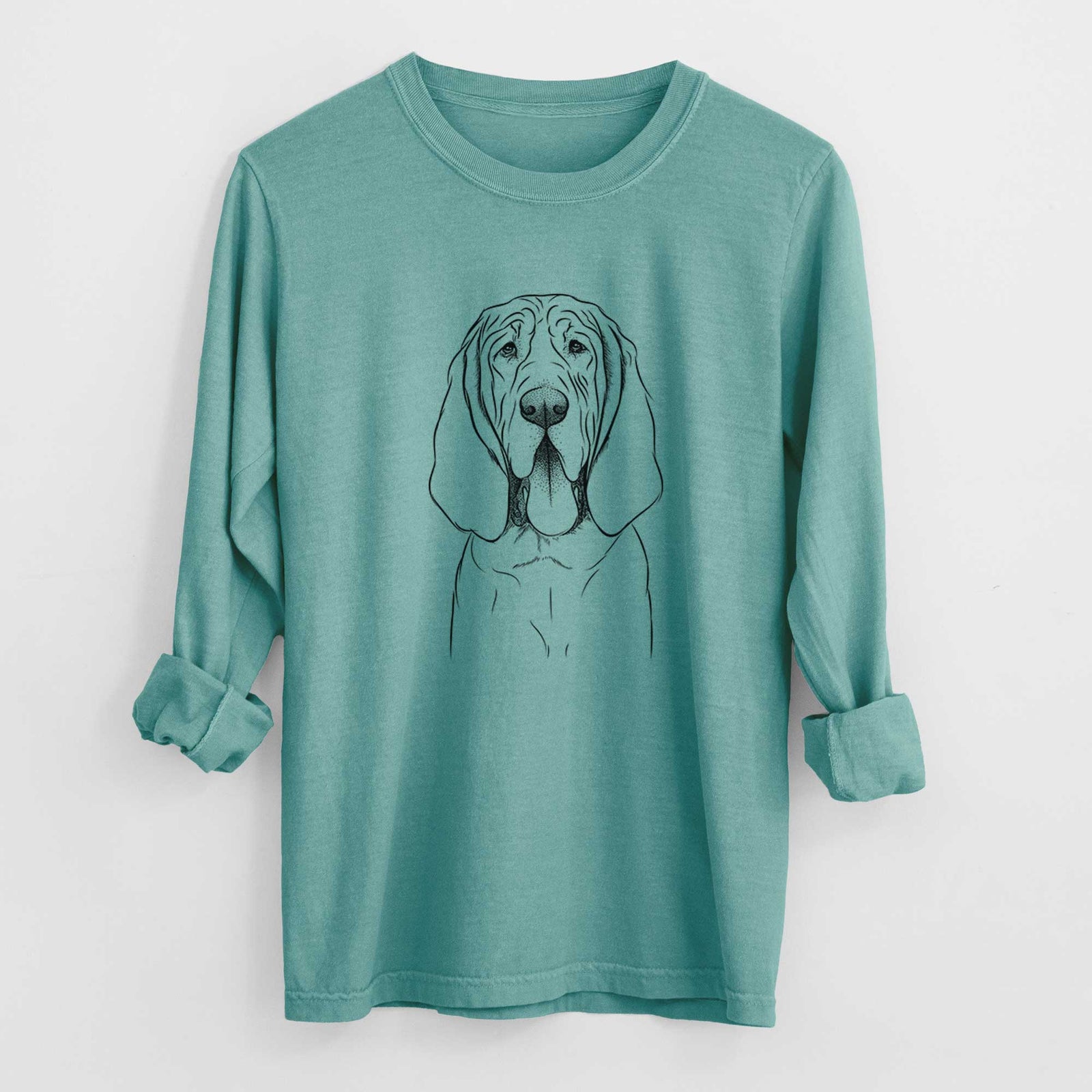 Bare Earl the Bloodhound - Men's Heavyweight 100% Cotton Long Sleeve