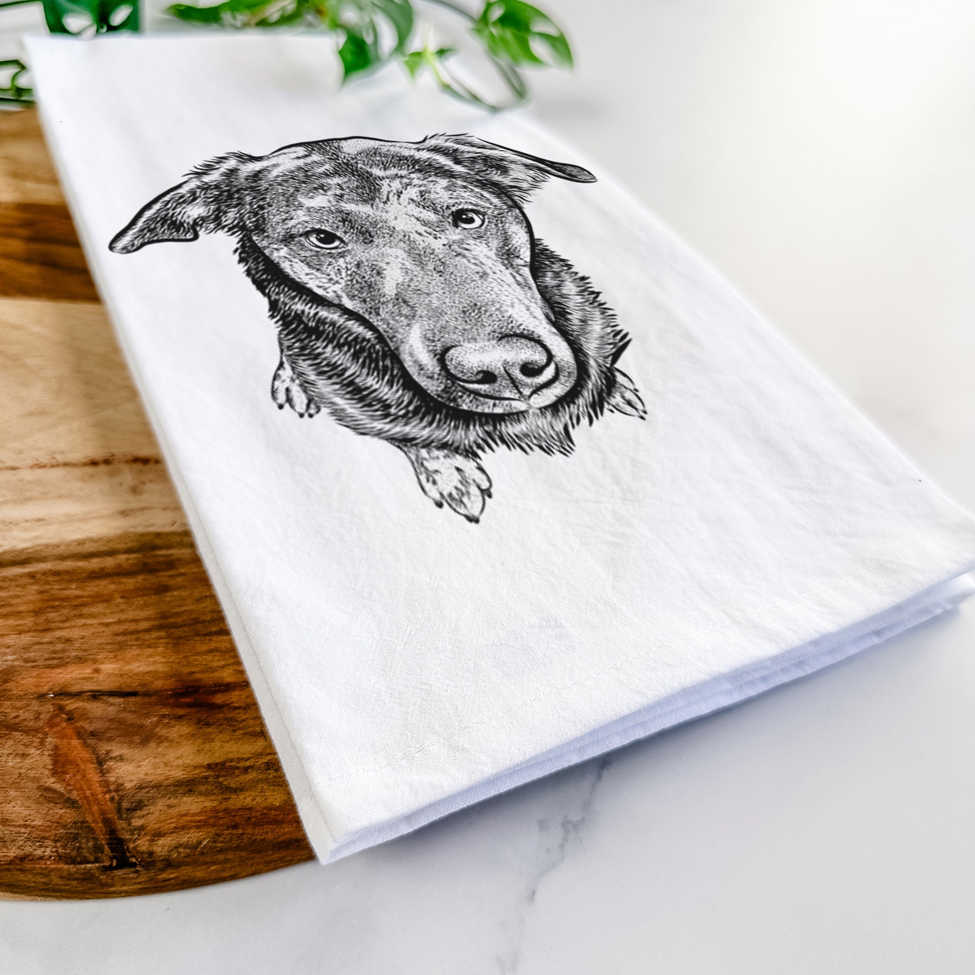 Echo the Pitbull Beagle Mix Tea Towel