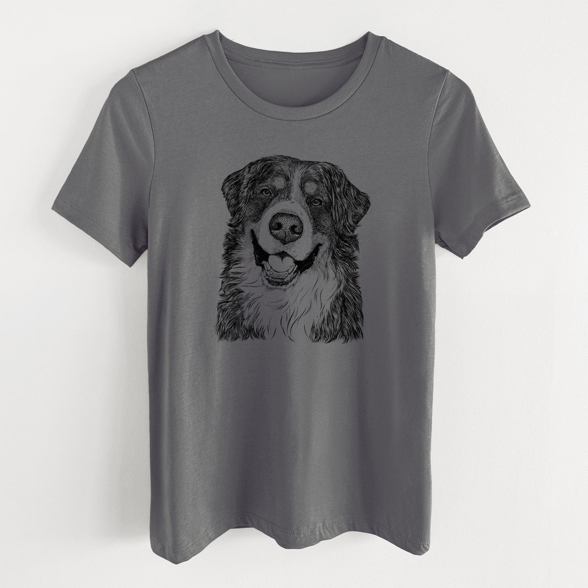 Bare Eiger the Bernese Mountain Dog - Women's Lightweight Relaxed Fit 100% Cotton Crewneck