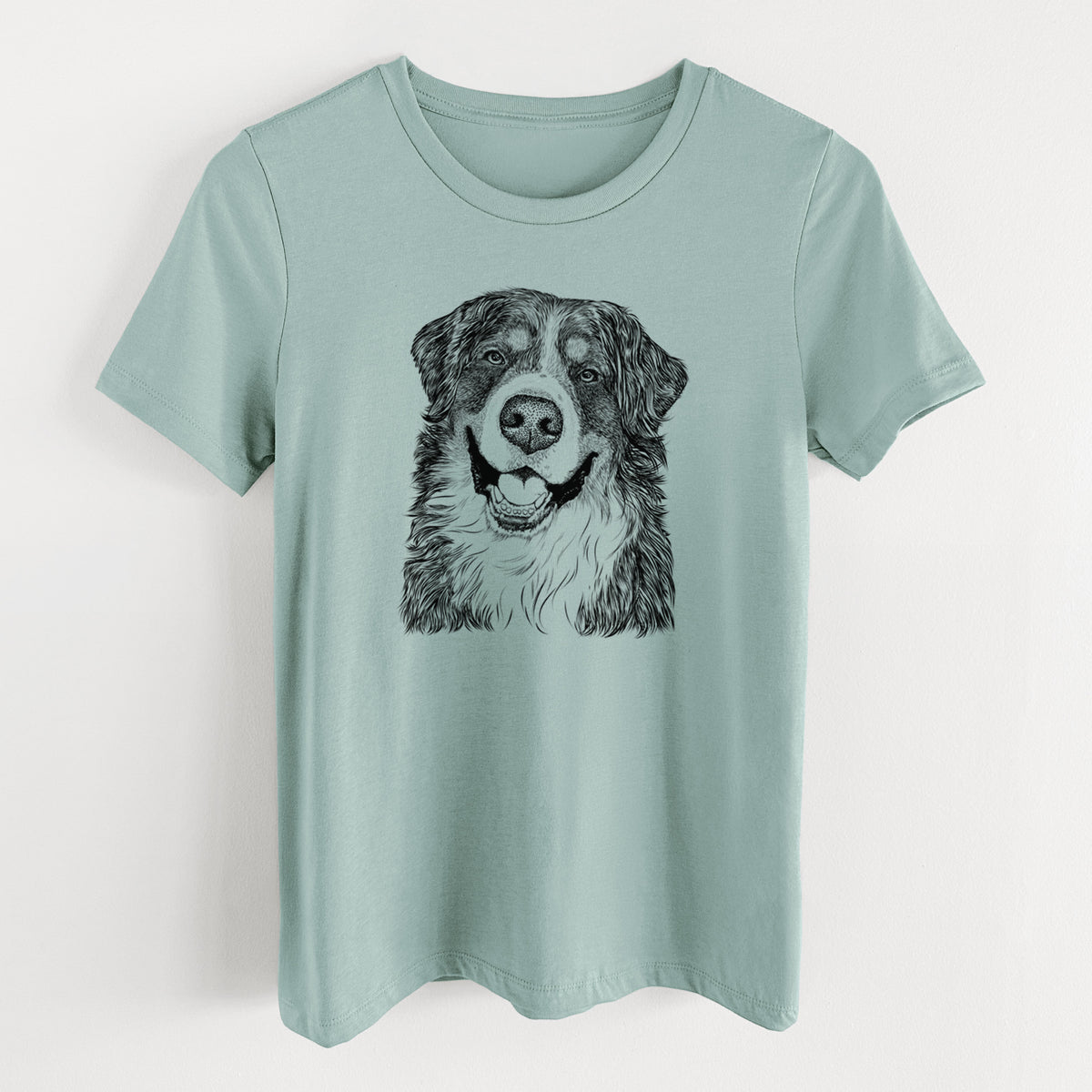 Bare Eiger the Bernese Mountain Dog - Women's Lightweight Relaxed Fit 100% Cotton Crewneck