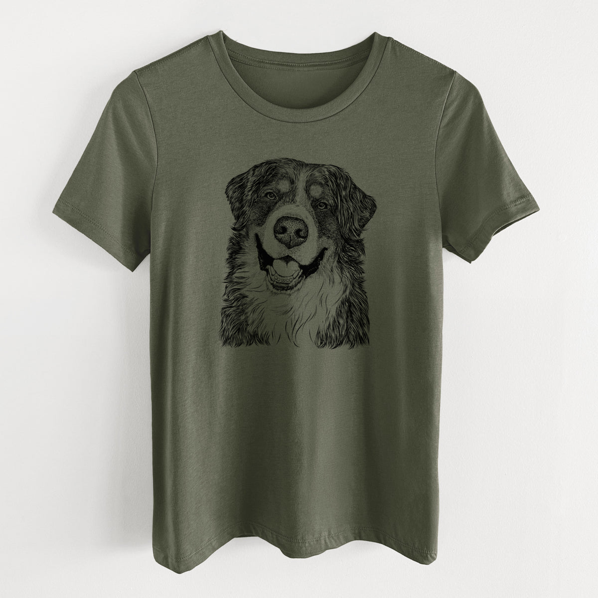 Bare Eiger the Bernese Mountain Dog - Women's Lightweight Relaxed Fit 100% Cotton Crewneck