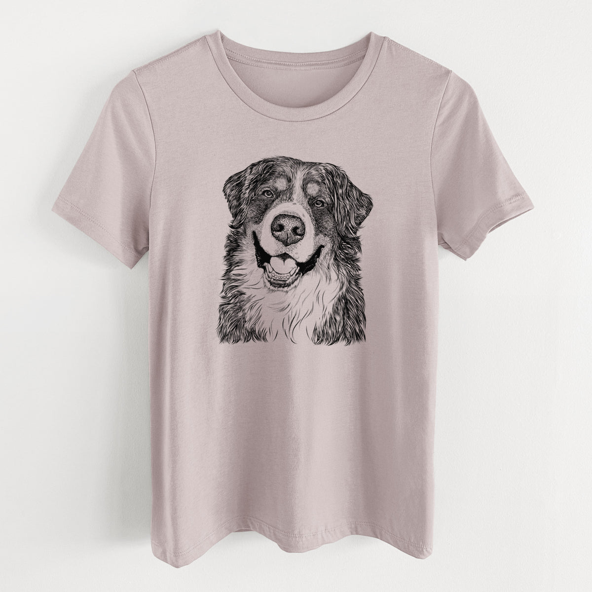 Bare Eiger the Bernese Mountain Dog - Women's Lightweight Relaxed Fit 100% Cotton Crewneck