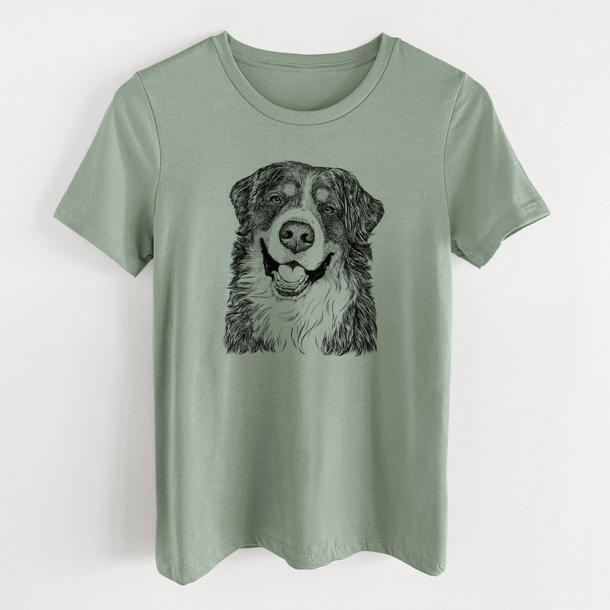Bare Eiger the Bernese Mountain Dog - Women's Lightweight Relaxed Fit 100% Cotton Crewneck