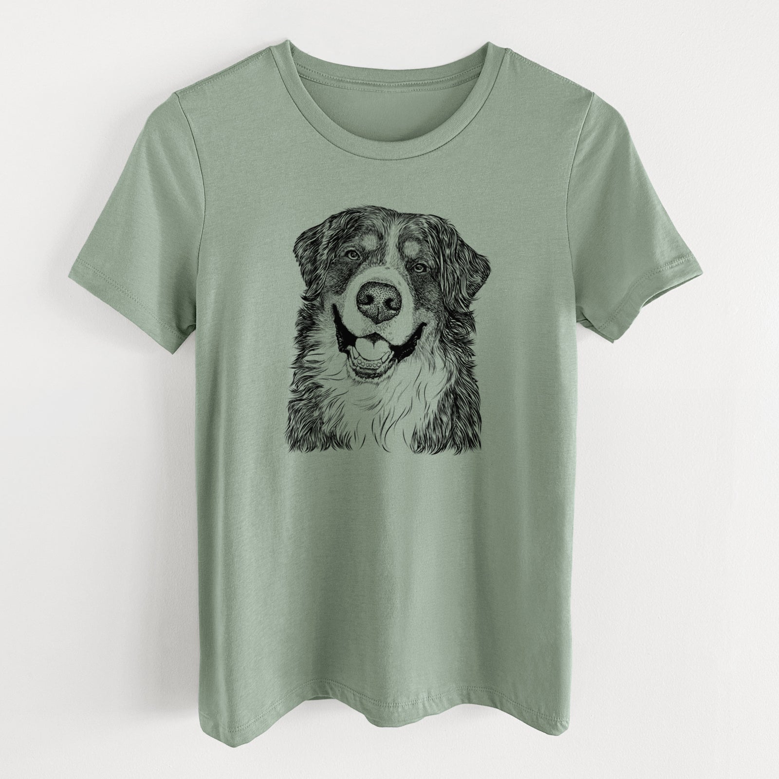 Bare Eiger the Bernese Mountain Dog - Women's Lightweight Relaxed Fit 100% Cotton Crewneck