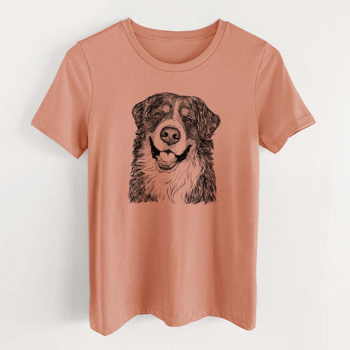 Bare Eiger the Bernese Mountain Dog - Women's Lightweight Relaxed Fit 100% Cotton Crewneck