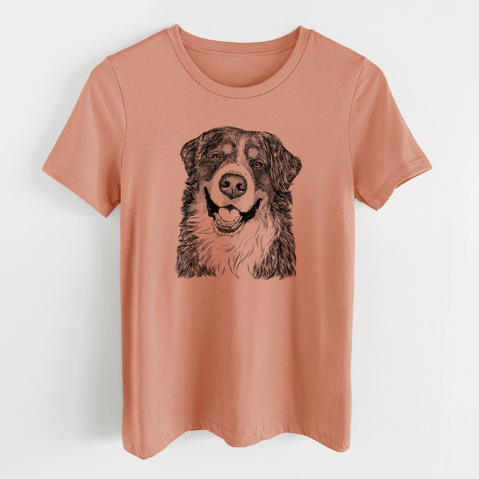 Bare Eiger the Bernese Mountain Dog - Women's Lightweight Relaxed Fit 100% Cotton Crewneck