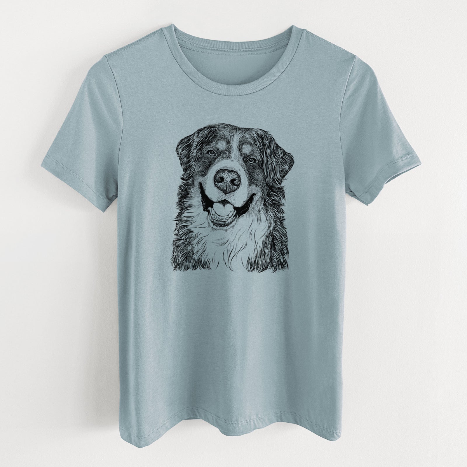 Bare Eiger the Bernese Mountain Dog - Women's Lightweight Relaxed Fit 100% Cotton Crewneck