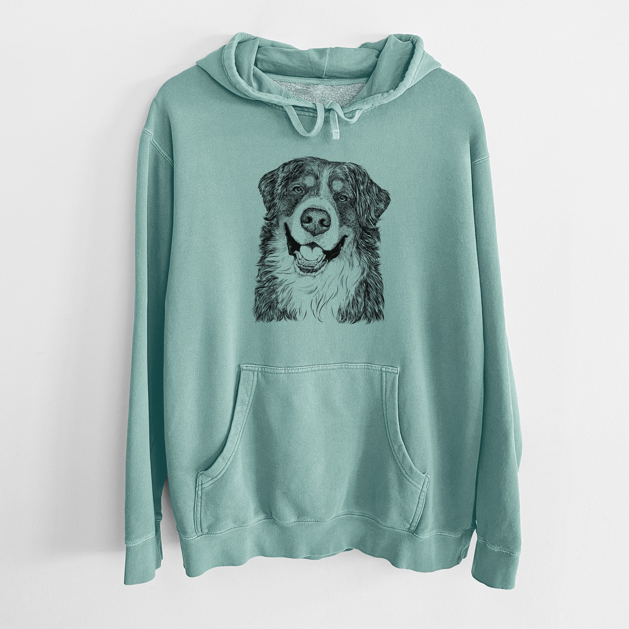 Bare Eiger the Bernese Mountain Dog - Unisex Pigment Dyed Hoodie