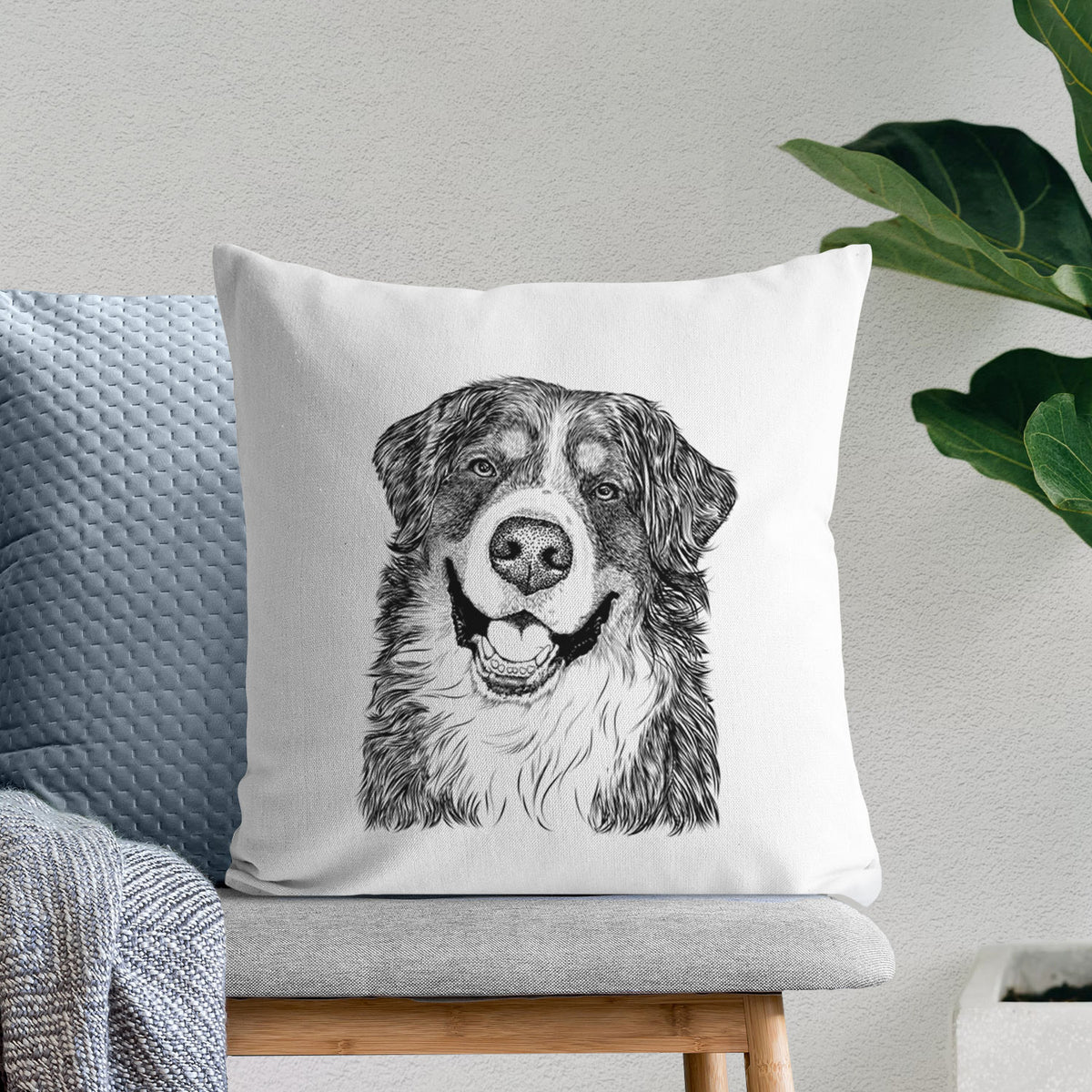Eiger the Bernese Mountain Dog - Throw Pillow Cover