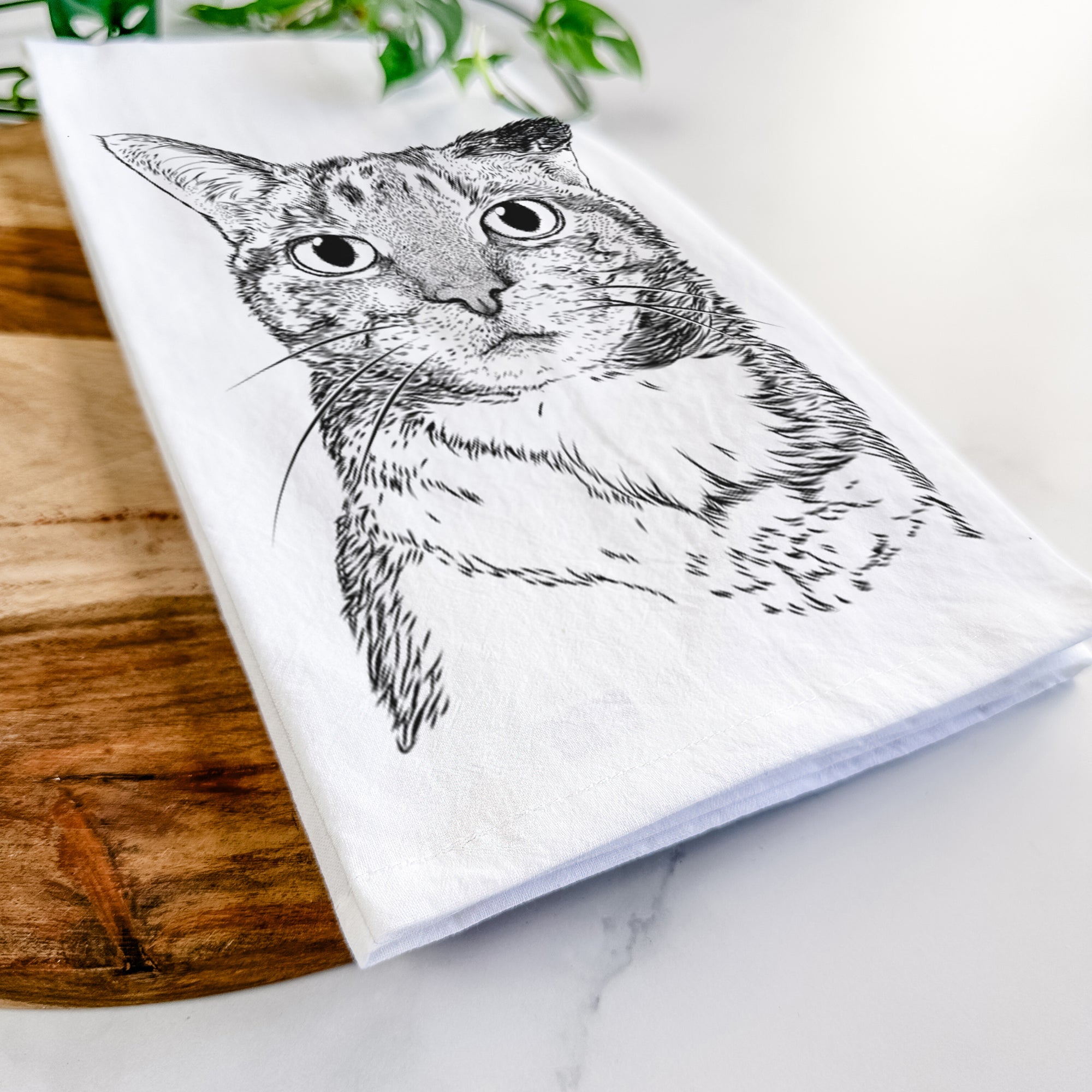 Eleanor the Domestic Shorthair Cat Tea Towel