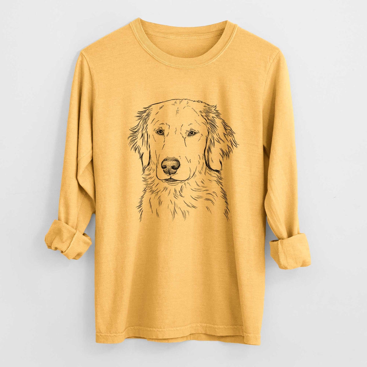 Bare Eli the Golden Retriever - Men's Heavyweight 100% Cotton Long Sleeve