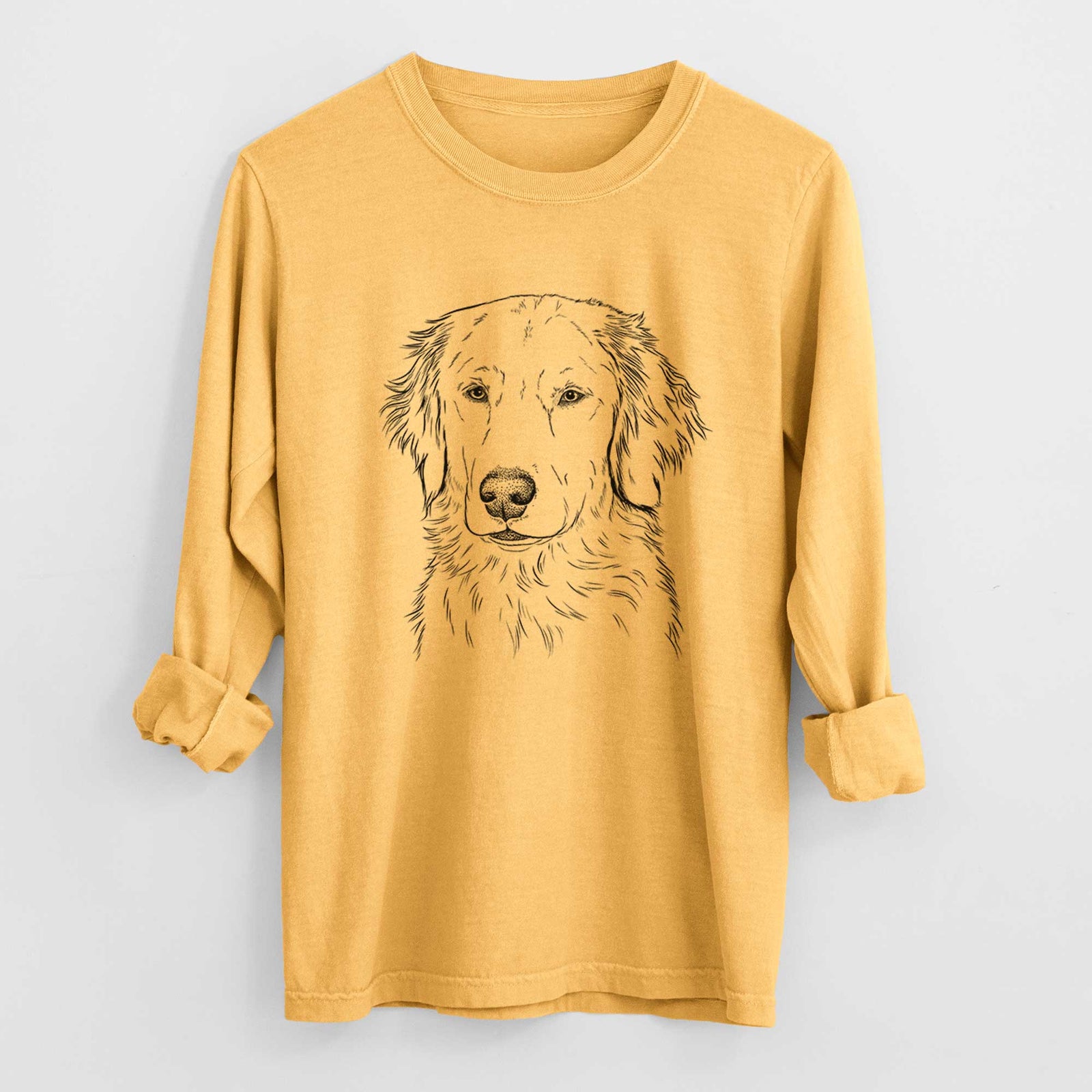 Bare Eli the Golden Retriever - Men's Heavyweight 100% Cotton Long Sleeve