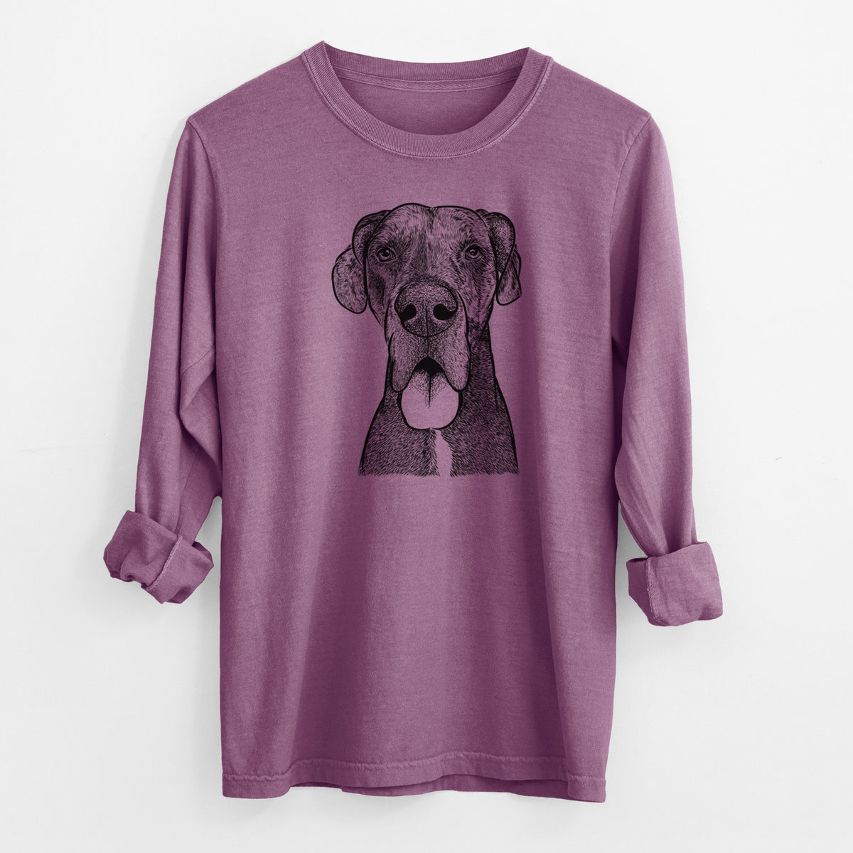 Bare Eli the Great Dane - Men's Heavyweight 100% Cotton Long Sleeve