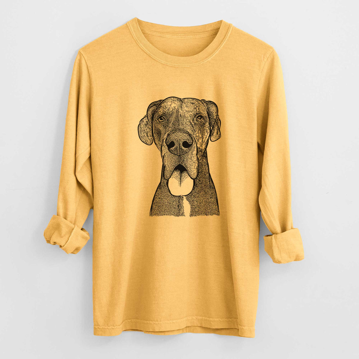 Bare Eli the Great Dane - Men's Heavyweight 100% Cotton Long Sleeve