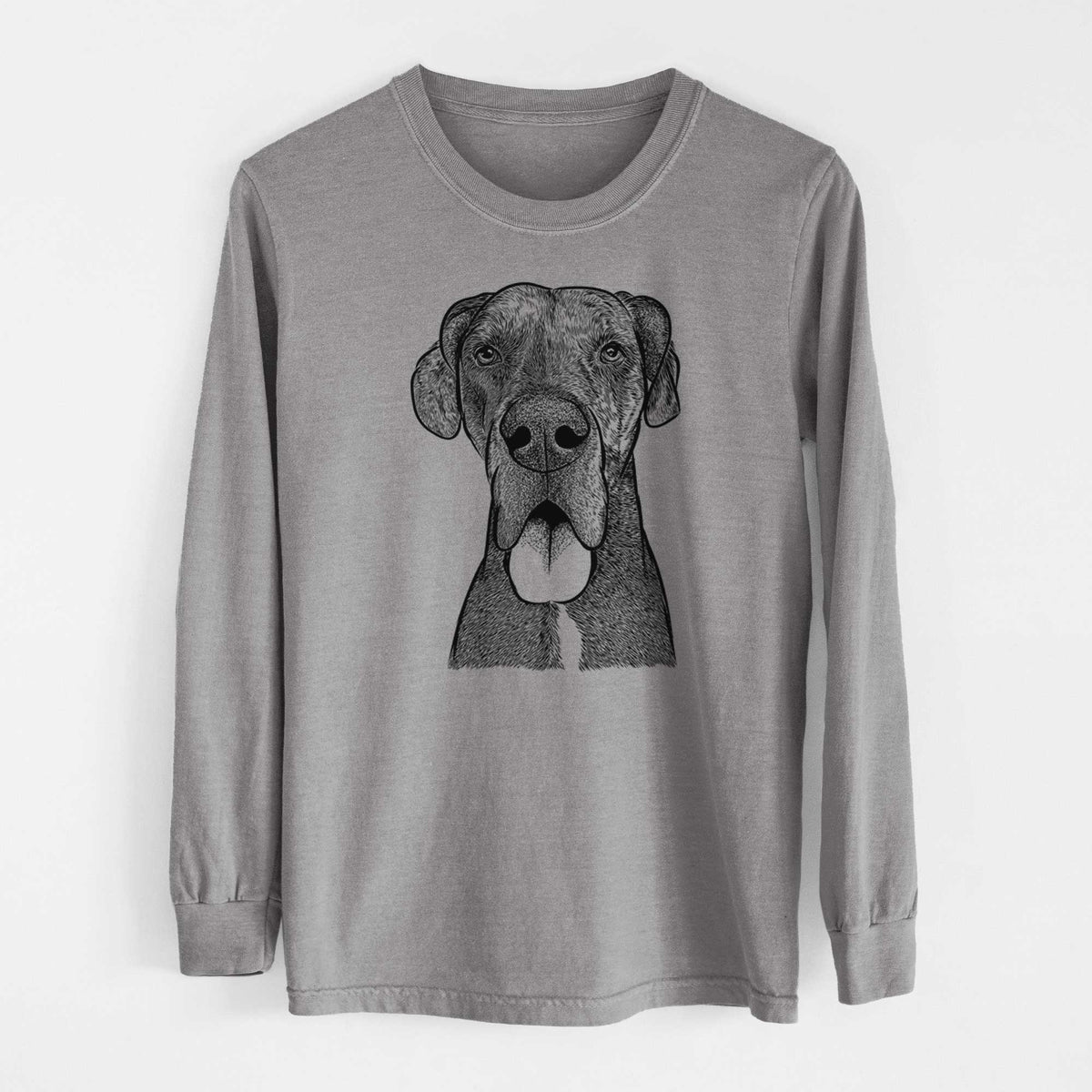 Bare Eli the Great Dane - Men's Heavyweight 100% Cotton Long Sleeve