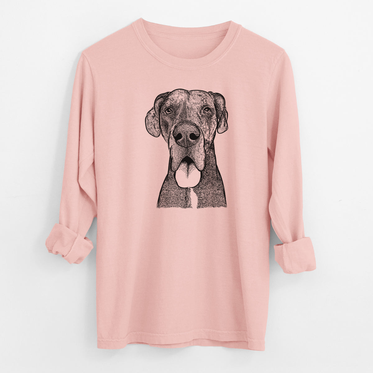 Bare Eli the Great Dane - Men's Heavyweight 100% Cotton Long Sleeve