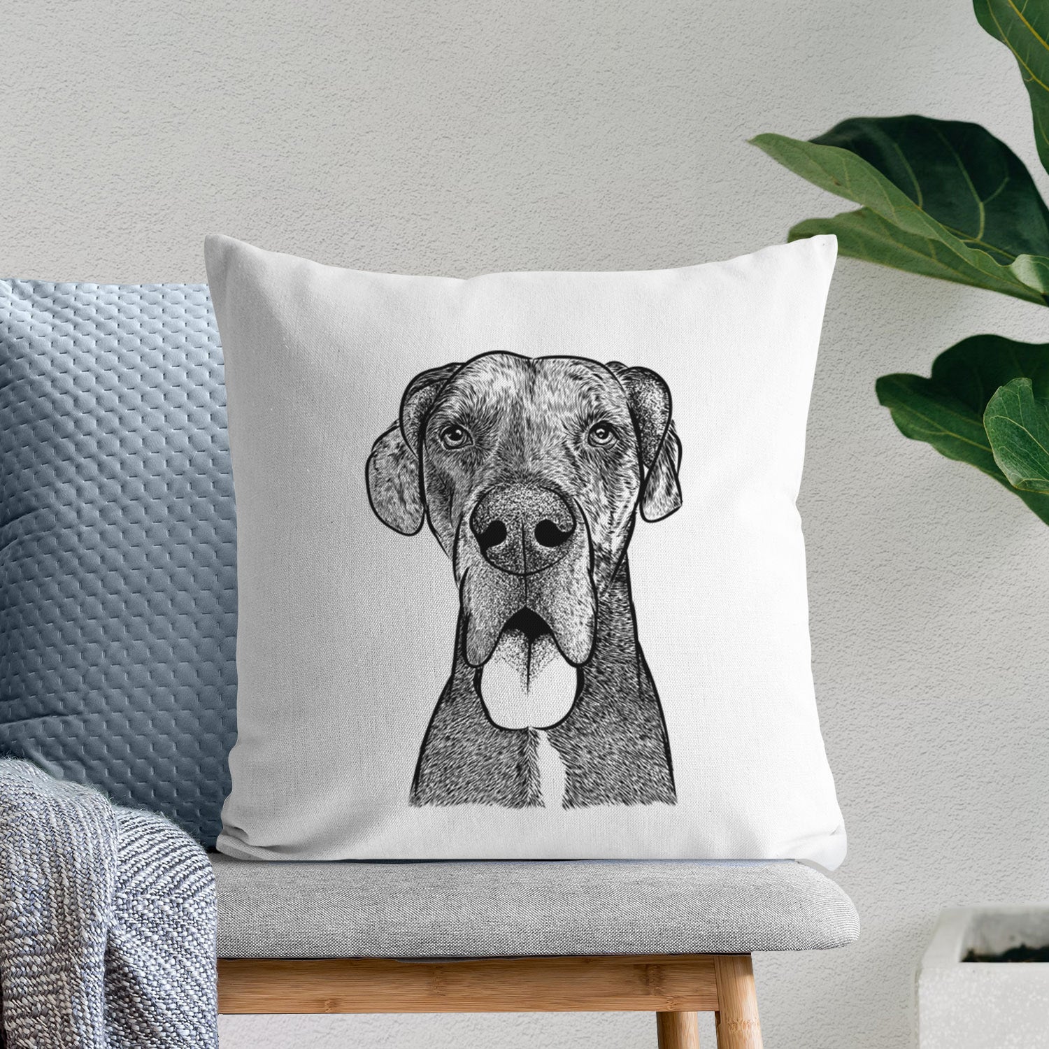 Eli the Great Dane - Throw Pillow Cover