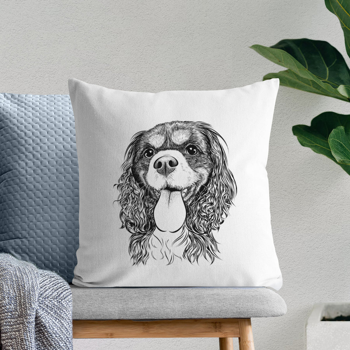 Elizabeth the Cavalier King Charles Spaniel - Throw Pillow Cover