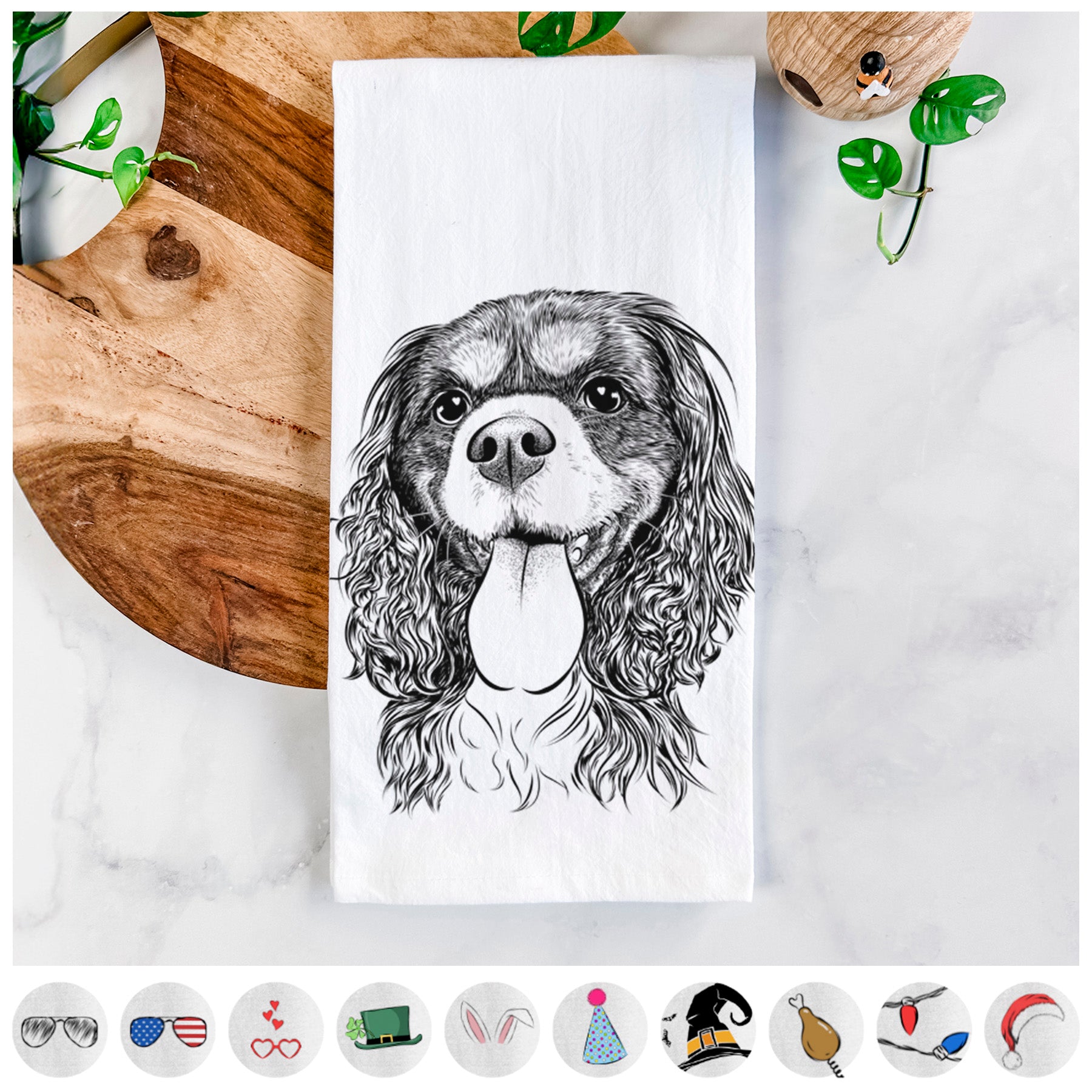 Elizabeth the Cavalier King Charles Spaniel Tea Towel