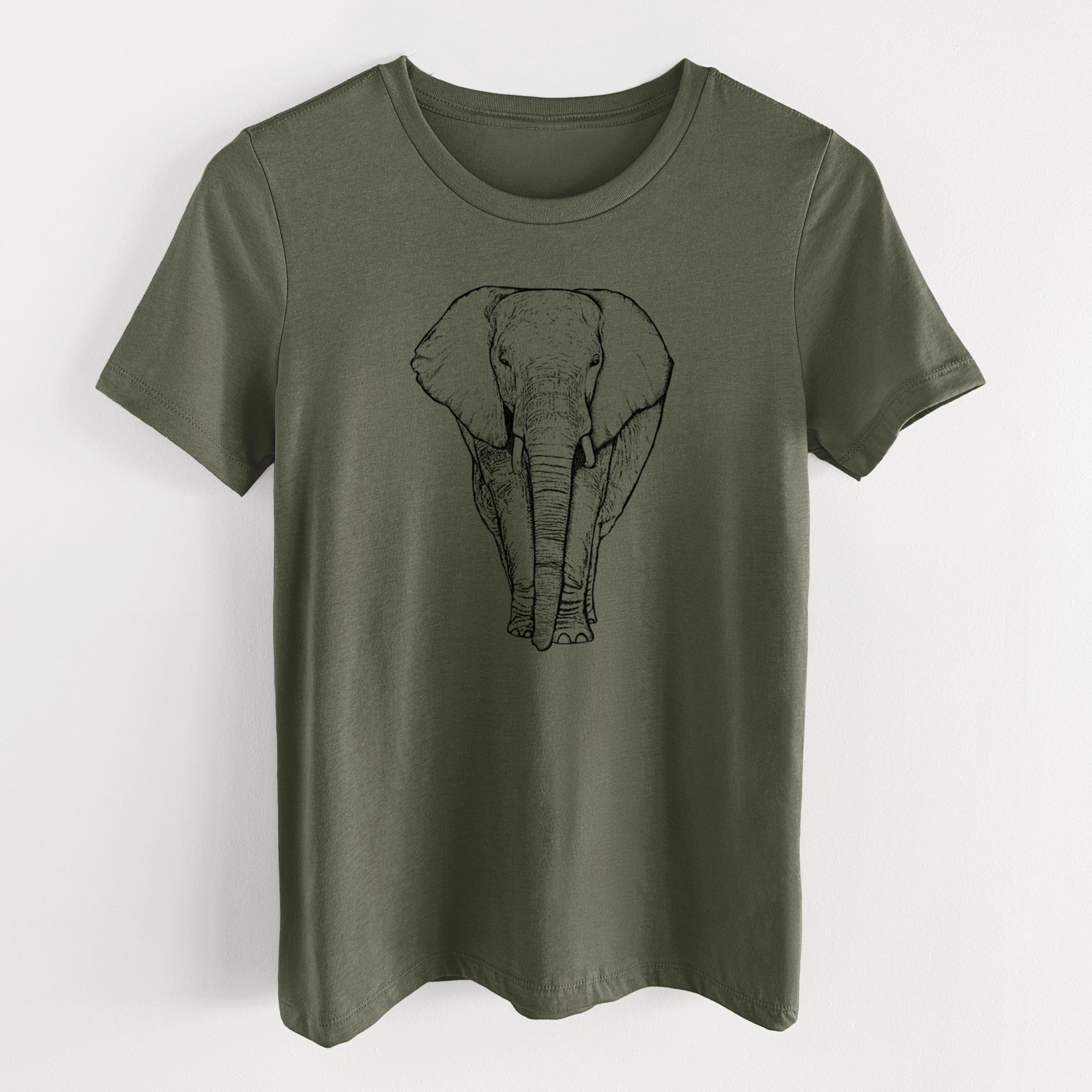 Bare Ella the Elephant - Women's Lightweight Relaxed Fit 100% Cotton Crewneck